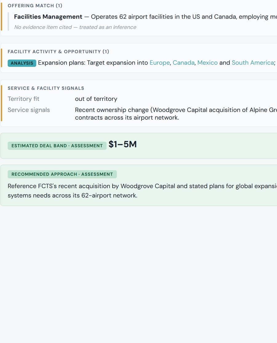 Account working fields and the chronological notes log on a company record